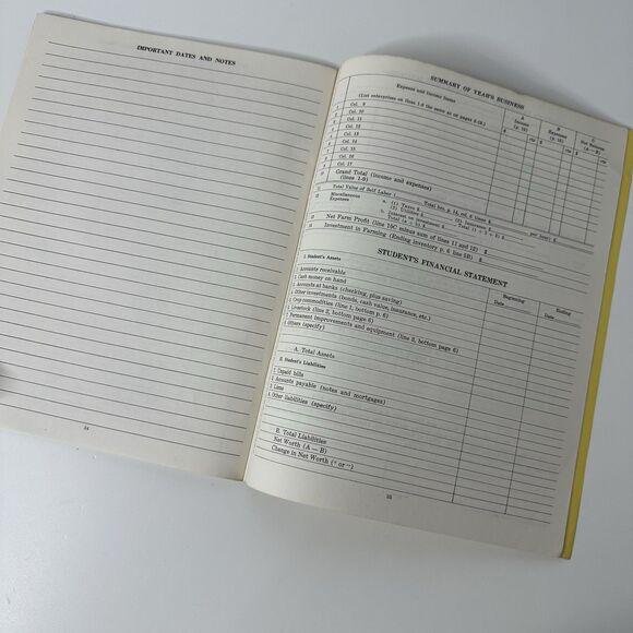 Vtg Vocational Agriculture Record Book & Instructional Guide Tennessee Edition - Picture 10 of 16